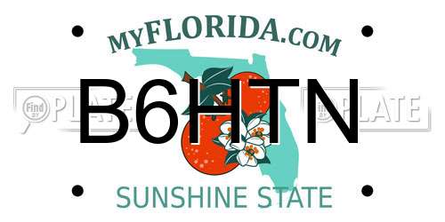 B6HTN Florida License Plate