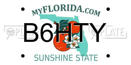 B6HTY Florida License Plate