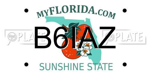 B6IAZ Florida License Plate