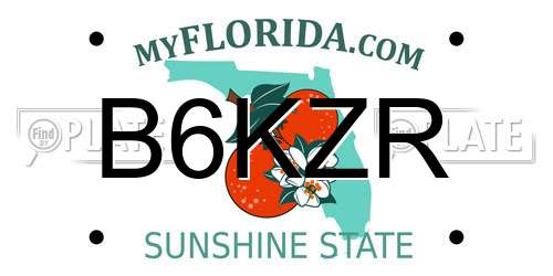 B6KZR Florida License Plate