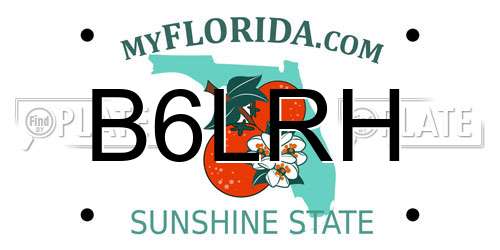 B6LRH Florida License Plate