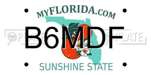 B6MDF Florida License Plate