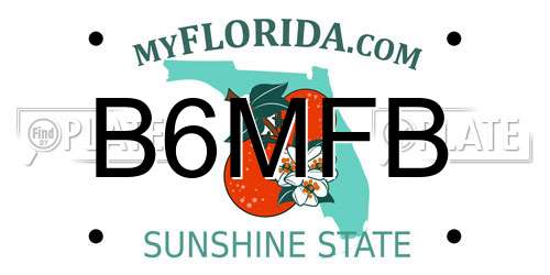 B6MFB Florida License Plate