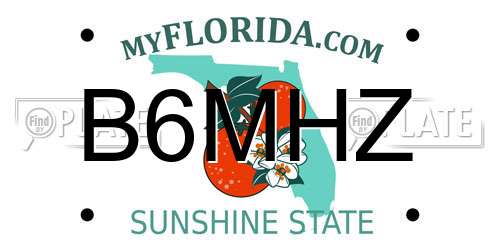 B6MHZ Florida License Plate