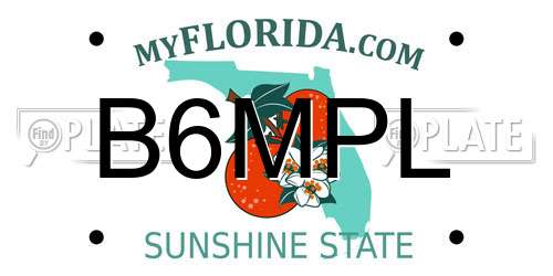B6MPL Florida License Plate