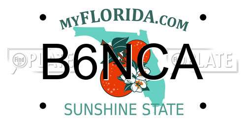 B6NCA Florida License Plate