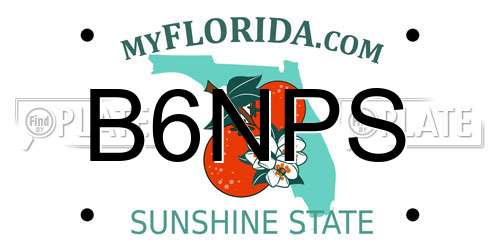 B6NPS Florida License Plate
