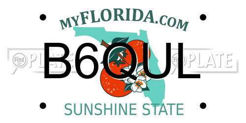 B6QUL Florida License Plate