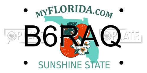 B6RAQ Florida License Plate