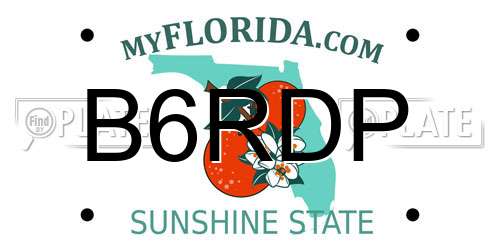 B6RDP Florida License Plate