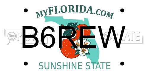 B6REW Florida License Plate