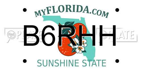 B6RHH Florida License Plate