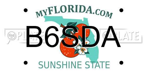 B6SDA Florida License Plate