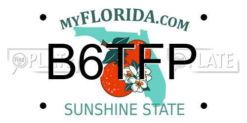 B6TFP Florida License Plate