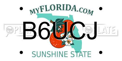 B6UCJ Florida License Plate