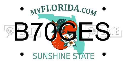B70GES Florida License Plate
