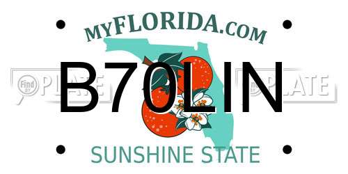 B70LIN Florida License Plate