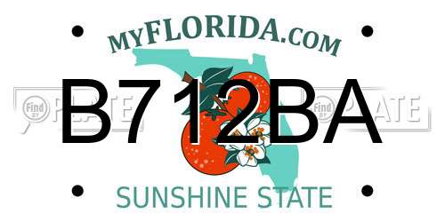 B712BA Florida License Plate