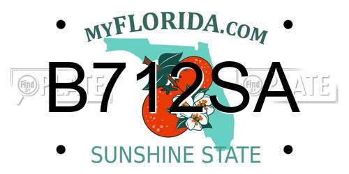 B712SA Florida License Plate