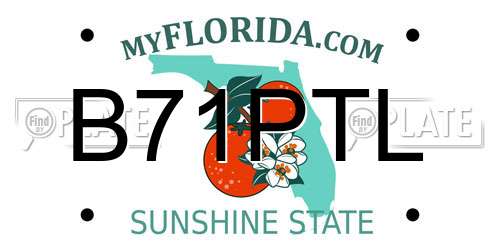 B71PTL Florida License Plate
