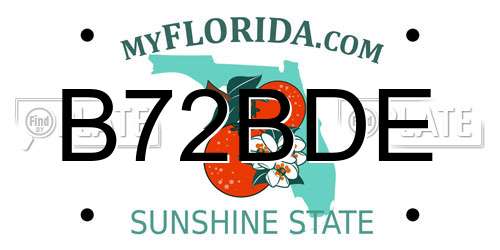 B72BDE Florida License Plate