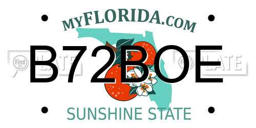 B72BOE Florida License Plate