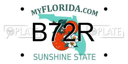 B72R Florida License Plate