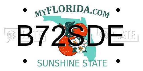 B72SDE Florida License Plate