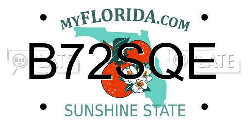 B72SQE Florida License Plate