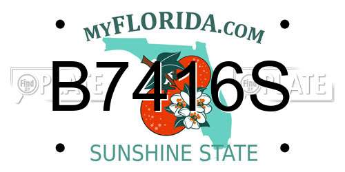 B7416S Florida License Plate