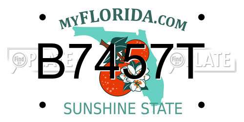 B7457T Florida License Plate