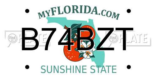 B74BZT Florida License Plate
