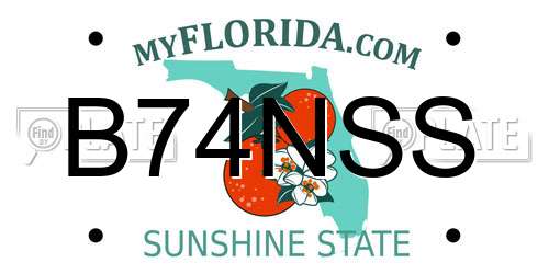 B74NSS Florida License Plate