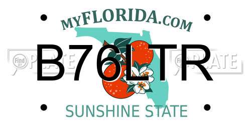 B76LTR Florida License Plate