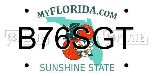 B76SGT Florida License Plate
