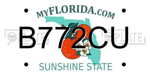 B772CU Florida License Plate