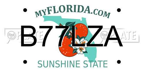 B77LZA Florida License Plate