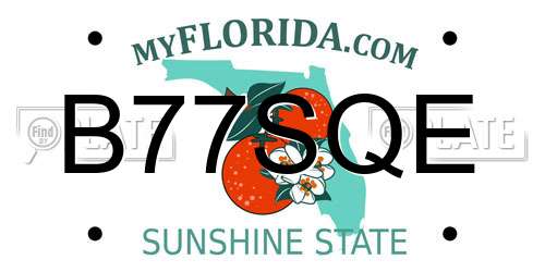 B77SQE Florida License Plate
