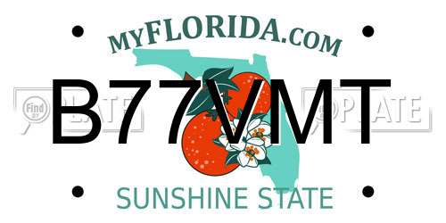 B77VMT Florida License Plate