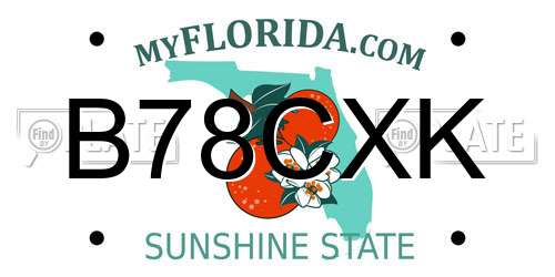 B78CXK Florida License Plate