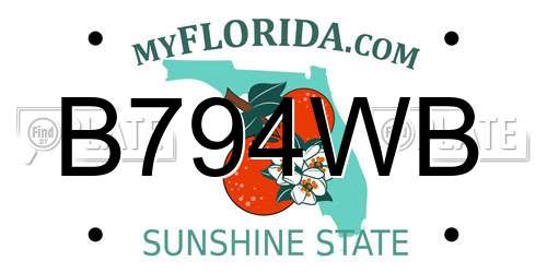 B794WB Florida License Plate