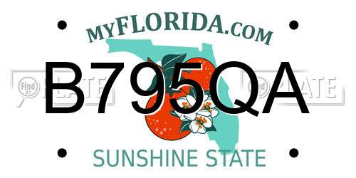 B795QA Florida License Plate