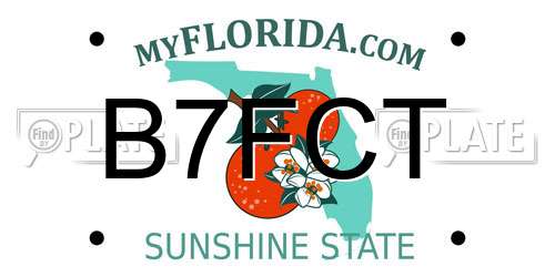 B7FCT Florida License Plate