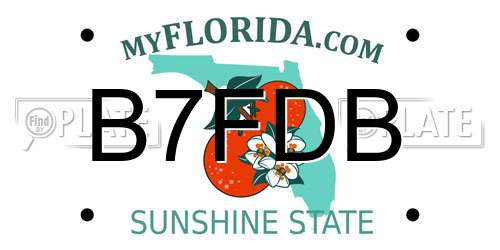 B7FDB Florida License Plate