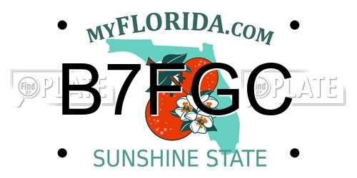 B7FGC Florida License Plate
