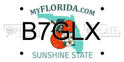 B7GLX Florida License Plate