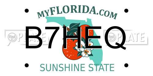 B7HEQ Florida License Plate