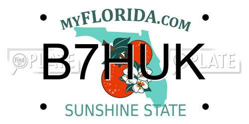 B7HUK Florida License Plate