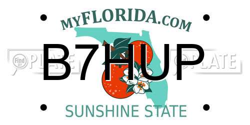 B7HUP Florida License Plate