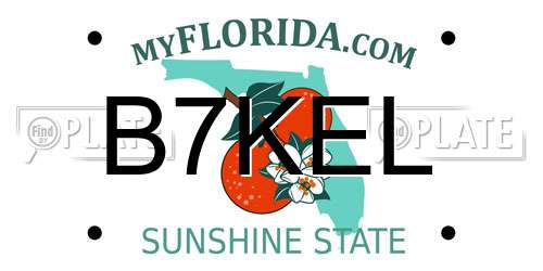 B7KEL Florida License Plate